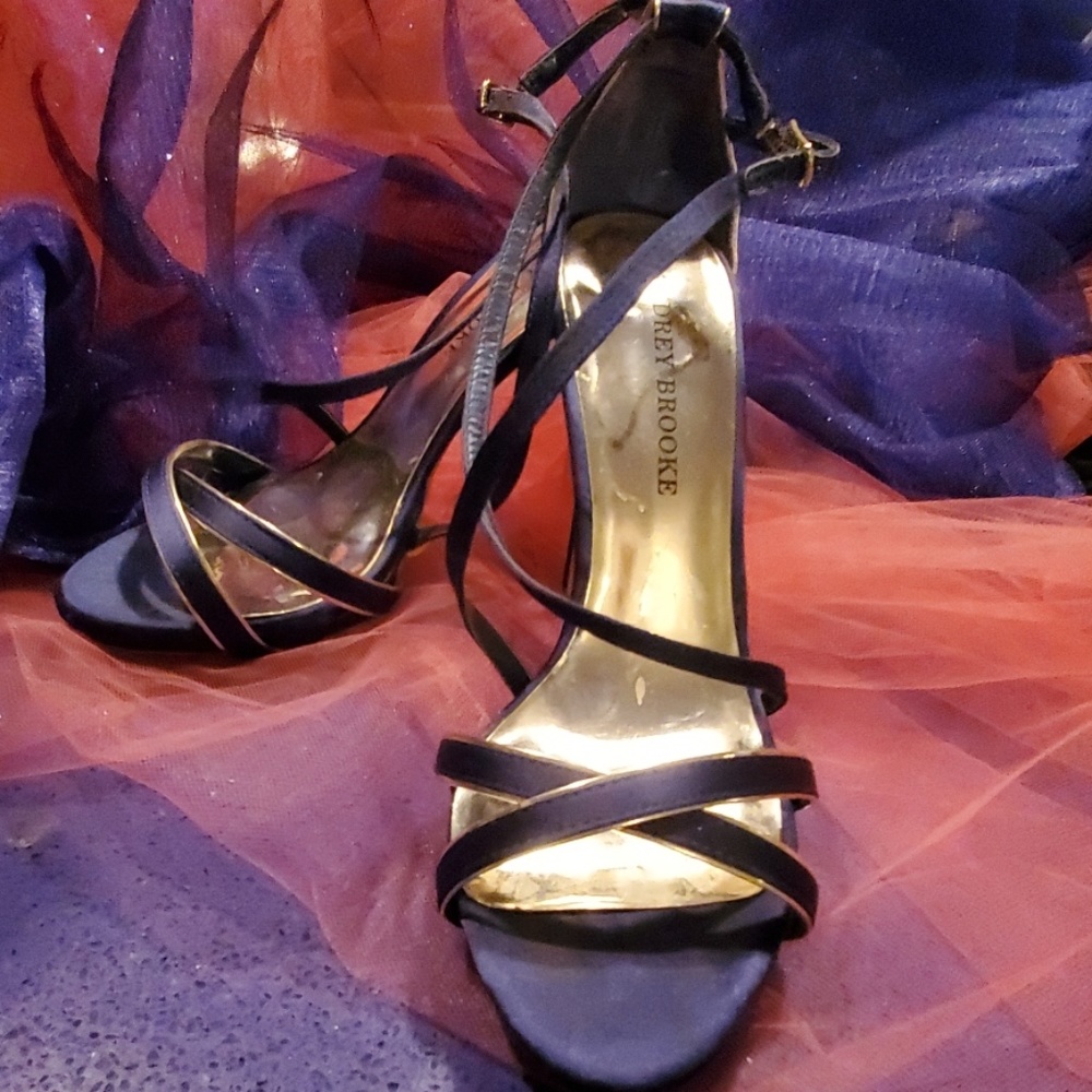 Audrey Brooke Navy satin strapy